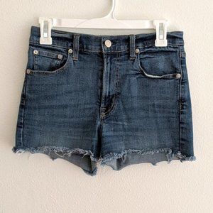 Gap Denim Medium Wash Jean Frayed Shorts 3" Inseam Women Size 26W